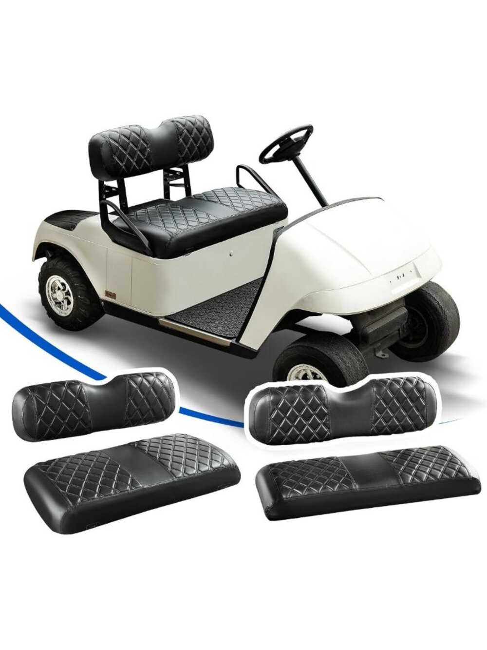 4-Piece Golf Cart Seat Covers for EZGO TXT/RXV - Fits 1994-2013 Models